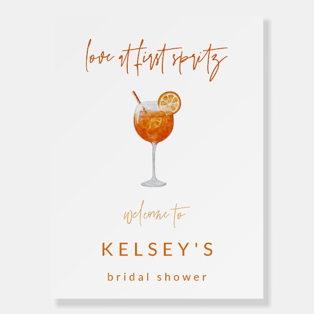 Italian Aperol Spritz Bridal Shower Welcome Sign  (Front)