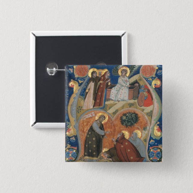 Italian Art Nerius Illumination Scenes of Easter Button (Front & Back)