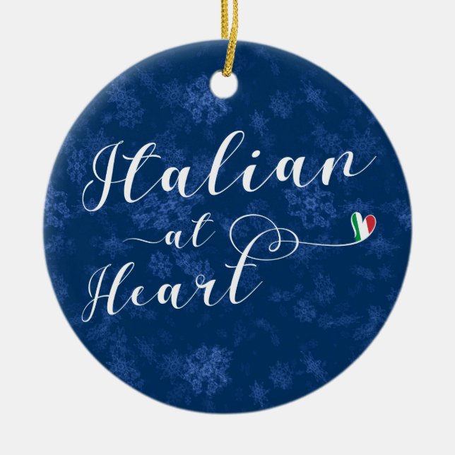 Italian At Heart, Christmas Tree Ornament, Italy Ceramic Ornament (Front)