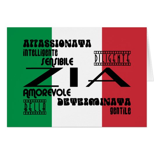 Italian Aunts : Qualities Cards (Front Horizontal)