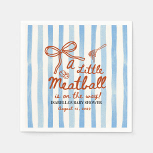 Italian Baby Shower Theme Blue Stripes Napkins