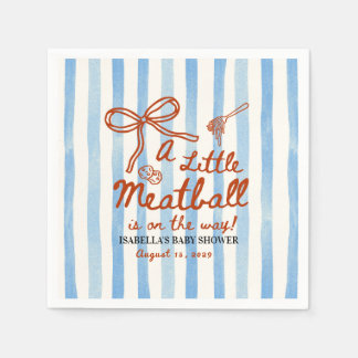 Italian Baby Shower Theme Blue Stripes Napkins