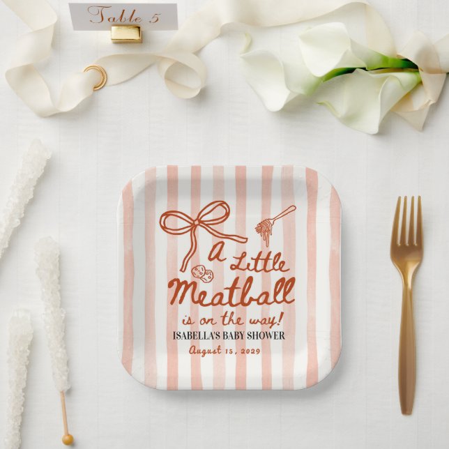 Italian Baby Shower Theme Paper Plates (Wedding)