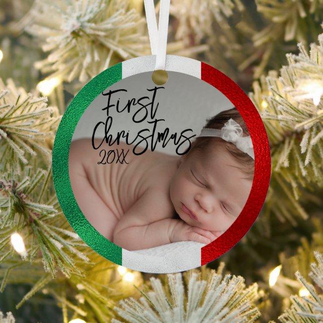 Italian Baby's First Christmas  Metal Ornament (Insitu)