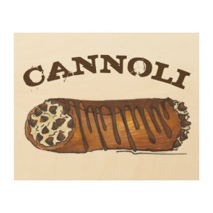 Italian Bakery Chocolate Chip Cannoli Dessert Food Wood Wall Decor