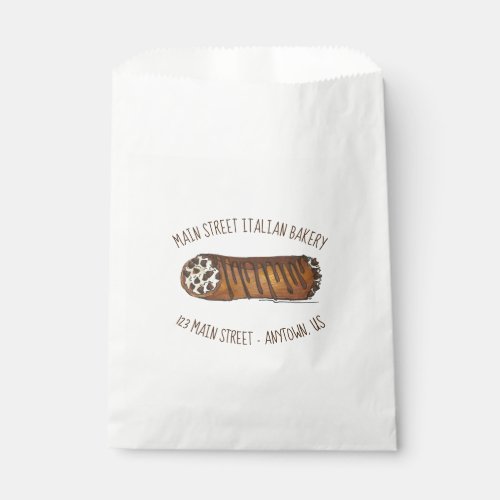 Italian Bakery Chocolate Chip Cannoli Pastry Favor Bag