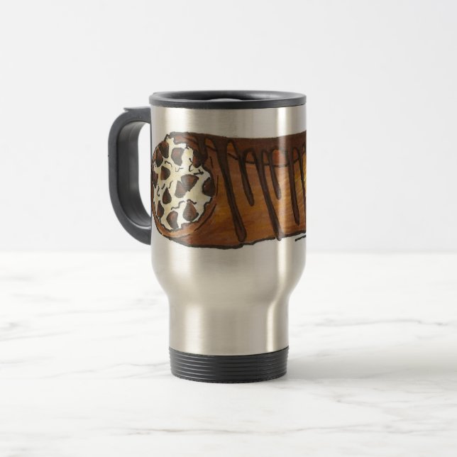 Italian Bakery Chocolate Chip Cannoli Pastry Food Travel Mug (Front Left)