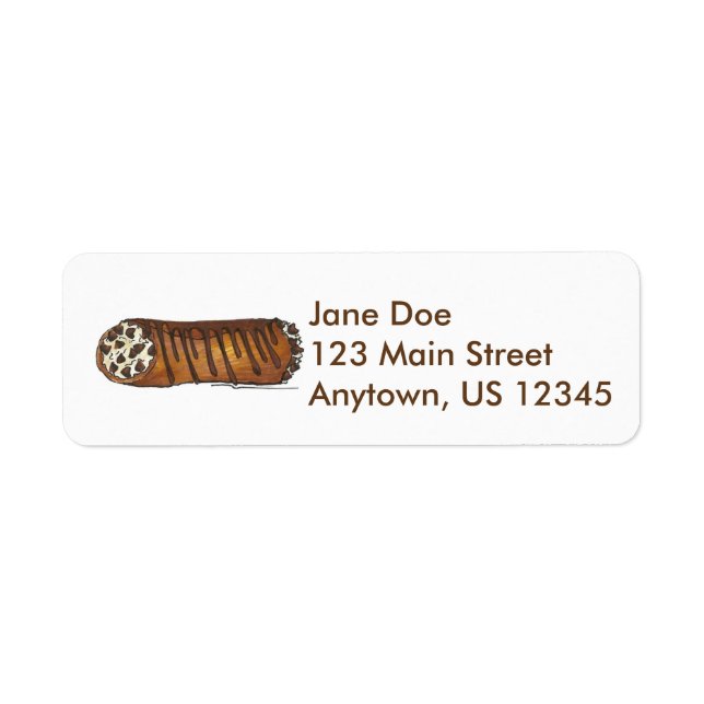 Italian Bakery Chocolate Chip Cannoli Pastry Label (Front)
