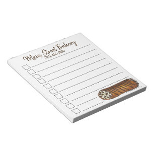 Italian Bakery Chocolate Chip Cannoli Pastry Notepad