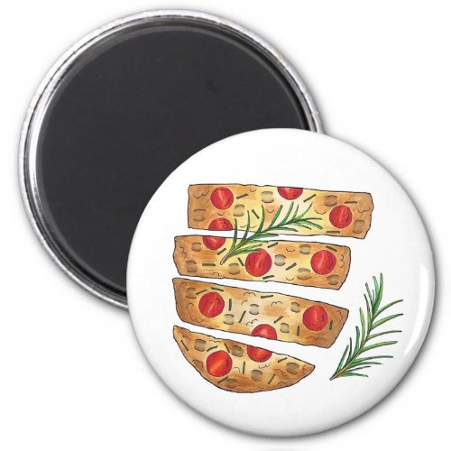 Italian Bakery Focaccia Olive Oil Bread Tomatoes Magnet