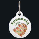 Italian Bakery Focaccia Olive Oil Bread Tomatoes Pet ID Tag<br><div class="desc">Design features an original marker illustration of traditional Italian focaccia bread (focaccia genovese) made with cherry tomatoes, rosemary, olive oil, and sea salt. Ideal for a baker, pastry chef, bakery employee, foodie, or cook. This design is also available on other products. Lots of additional food-themed illustrations are also available from...</div>