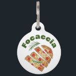 Italian Bakery Focaccia Olive Oil Bread Tomatoes Pet ID Tag<br><div class="desc">Design features an original marker illustration of traditional Italian focaccia bread (focaccia genovese) made with cherry tomatoes, rosemary, olive oil, and sea salt. Ideal for a baker, pastry chef, bakery employee, foodie, or cook. This design is also available on other products. Lots of additional food-themed illustrations are also available from...</div>