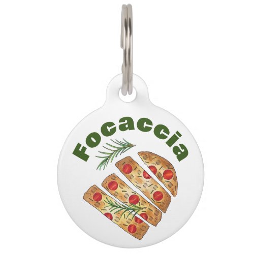 Italian Bakery Focaccia Olive Oil Bread Tomatoes Pet ID Tag
