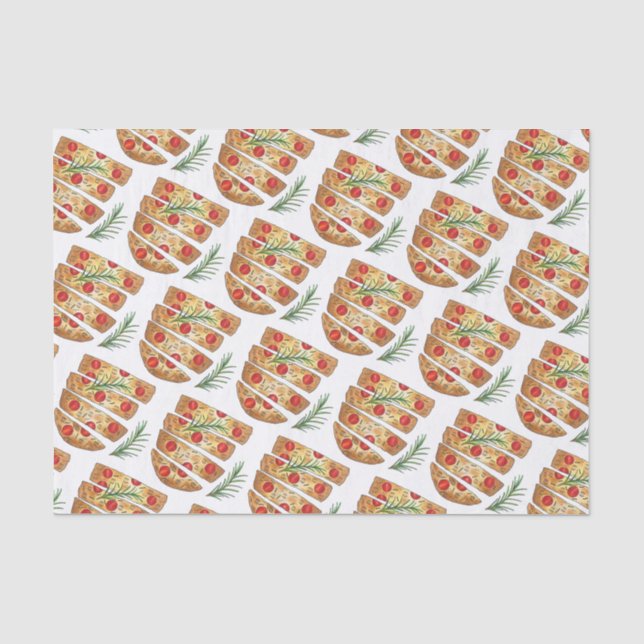 Italian Bakery Focaccia Olive Oil Bread Tomatoes Tissue Paper (Front)