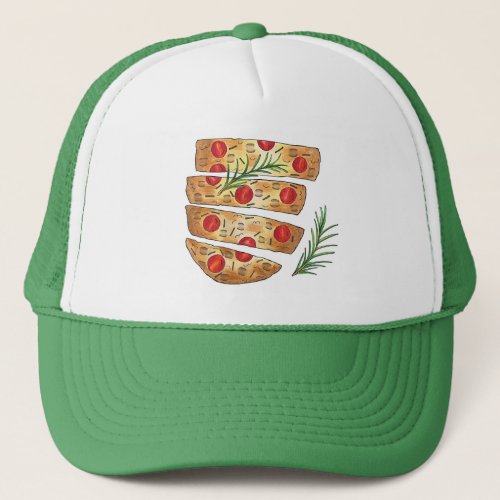 Italian Bakery Focaccia Olive Oil Bread Tomatoes Trucker Hat