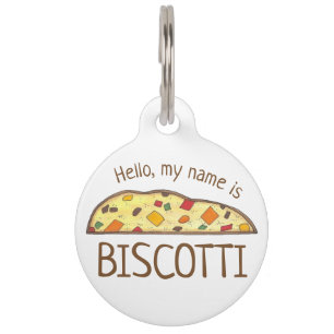Italian Bakery Fruit Biscotti Baked Goods Foodie Pet ID Tag