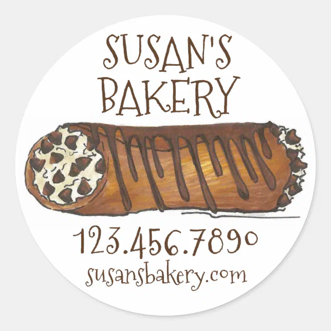 Italian Bakery Personalized Chocolate Chip Cannoli Classic Round ...