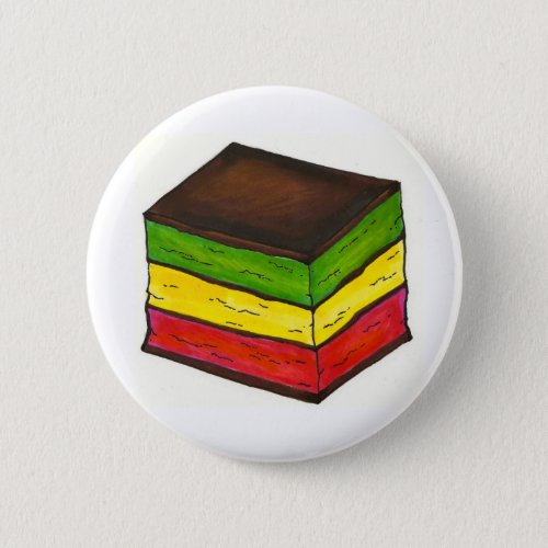 Italian Bakery Rainbow Seven 7 Layer Cookie Foodie Pinback Button
