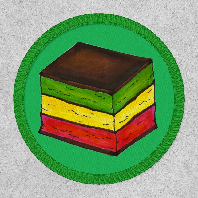 Italian Bakery Rainbow Seven 7 Layer Cookie Pastry Patch (Front)