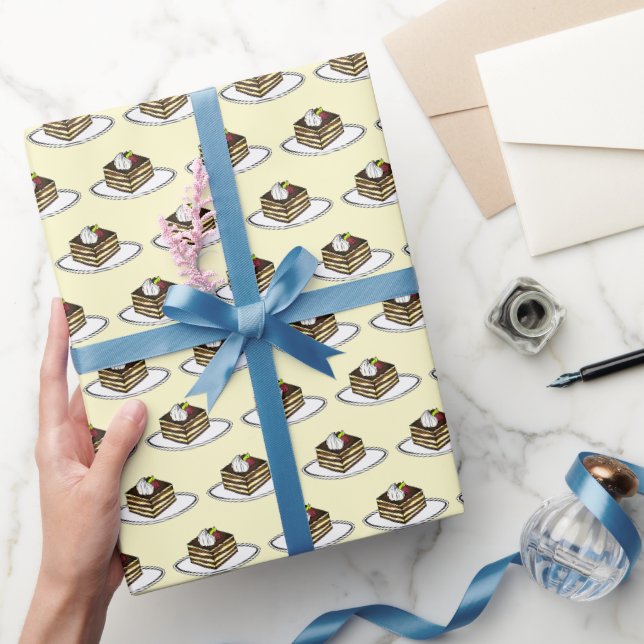 Italian Bakery Tiramisu Dessert Food Pasticceria Wrapping Paper (Gifting)