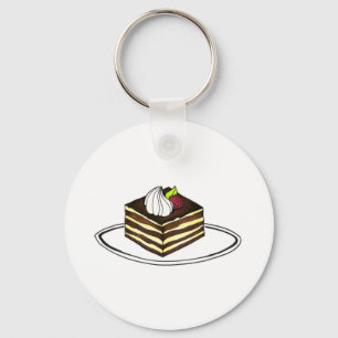 Italian Bakery Tiramisu Raspberry Dessert Pastry Keychain