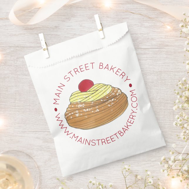 Italian Bakery Zeppole Fried Pastry Baked Made By Favor Bag (Clipped)
