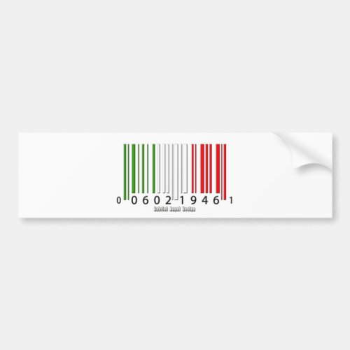 Italian Barcode Flag Bumper Sticker