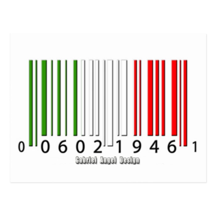 Italian Barcode Flag Postcard