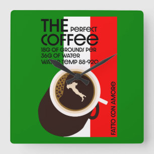 Italian Baristas  Square Wall Clock