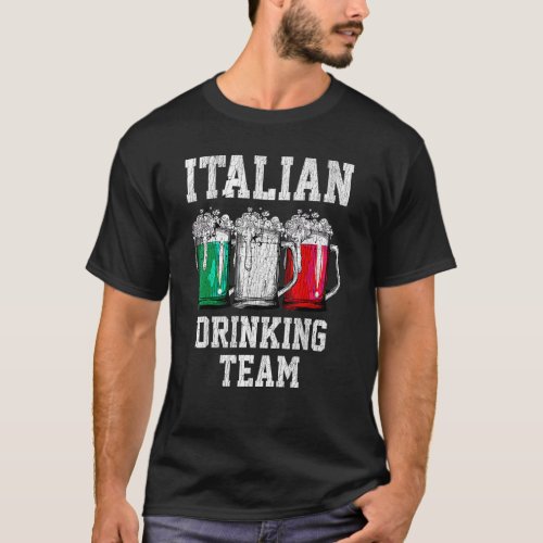 Italian Beer Drinking Team Country Italy Flag Vint T_Shirt