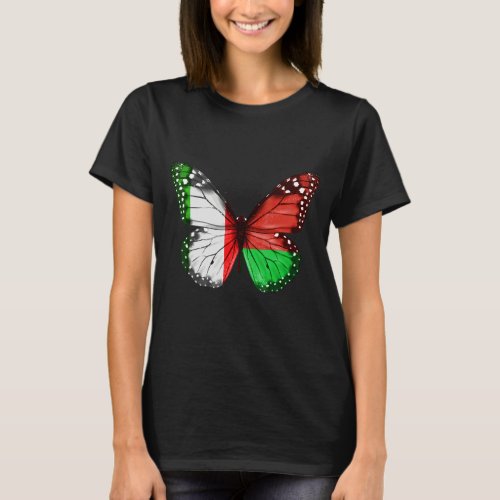 Italian Belarusian Flag Butterfly T_Shirt