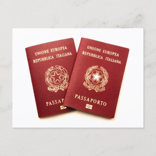 Italian biometric e_passports postcard