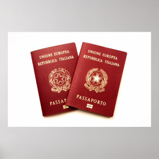 Italian biometric e-passports poster (Front)