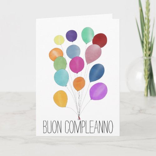 Italian Birthday bunch of balloons Card