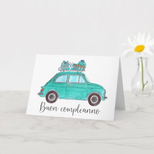 Italian Birthday Retro Fiat 500 Card