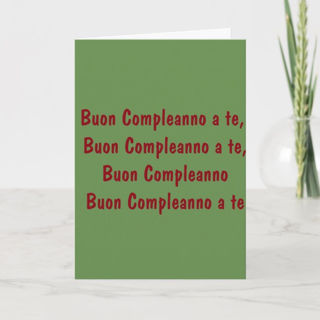 ***ITALIAN*** BIRTHDAY SONG TO "YOUR FRIEND" CARD (Front)