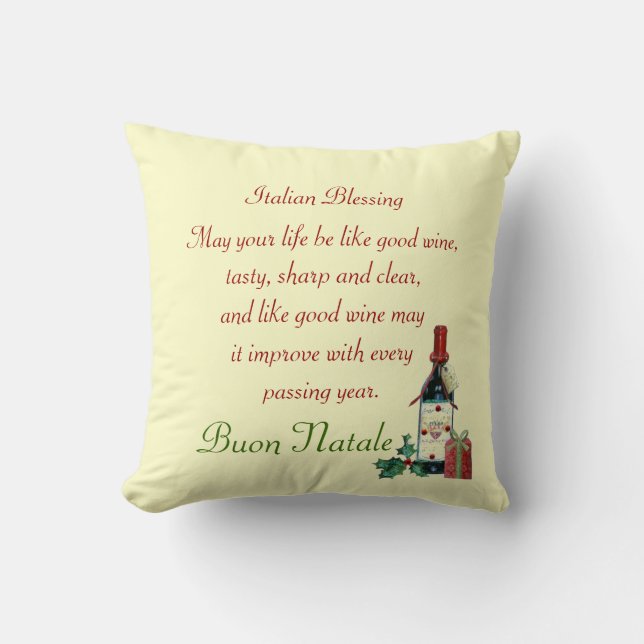 Italian Blessing Throw Pillow (Front)