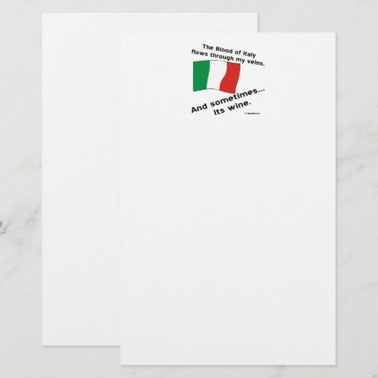 Italian Blood Flows Through Vein Sometime Its Wine (Front/Back)