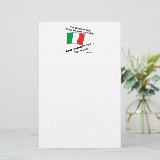 Italian Blood Flows Through Vein Sometime Its Wine (Standing Front)