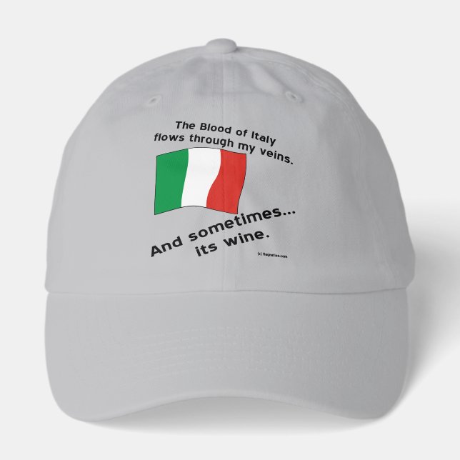 Italian Blood Flows Through Vein Sometime Its Wine Hat (Front)