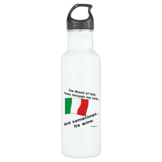 Italian Blood Flows Through Vein Sometime Its Wine Stainless Steel Water Bottle