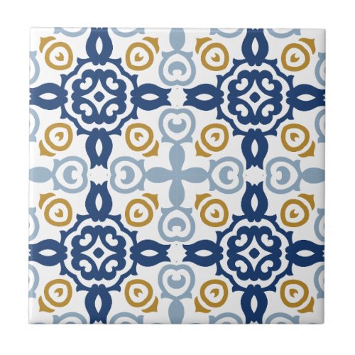 Italian Blue Decorative Vintage Ceramic Tile