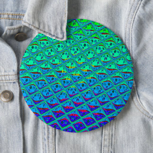 Italian Blue Mermaid Motif Art Print Button