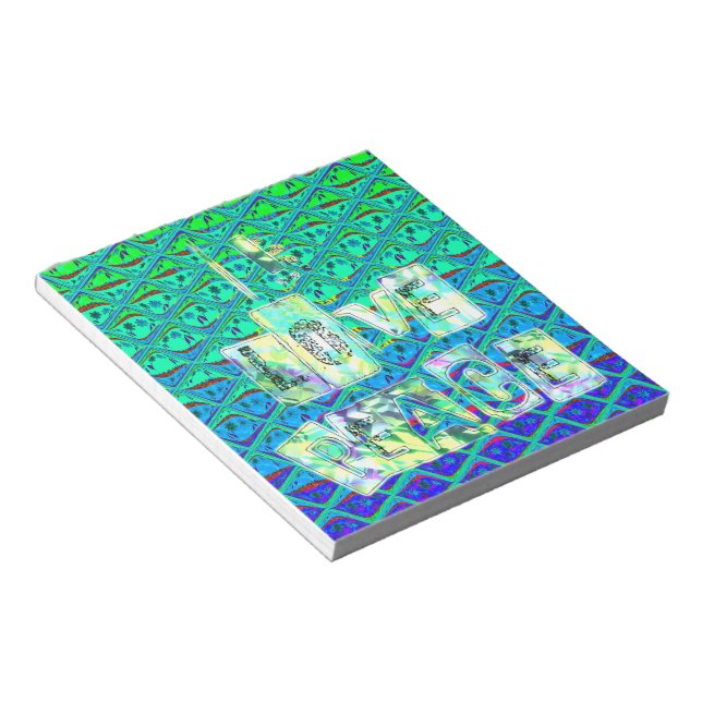 Italian Blue Mermaid Motif Art Print Notepad (Angled)