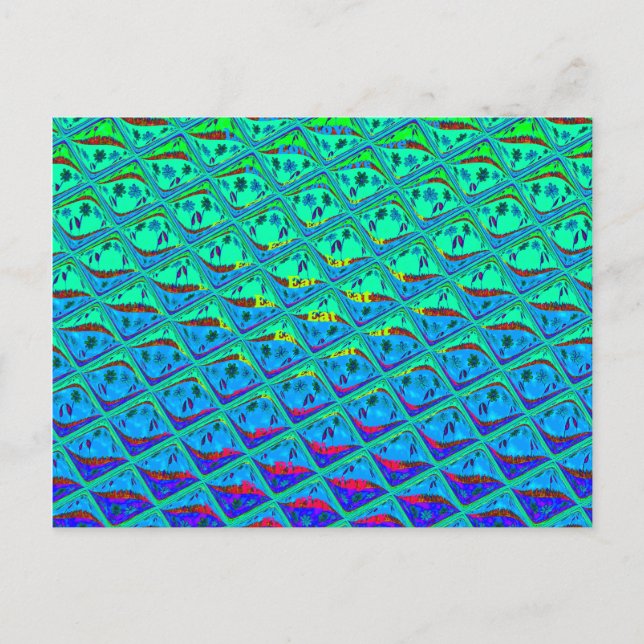 Italian Blue Mermaid Motif Art Print Postcard (Front)