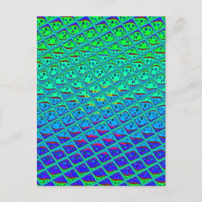 Italian Blue Mermaid Motif Art Print Postcard (Front)