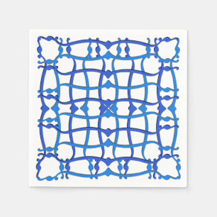 Italian blue ornament party villa napkins