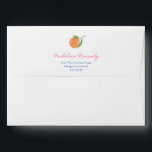 Italian Blue Tile Citrus Amore Bridal Shower Envelope<br><div class="desc">Envelope design with a hand painted blue and white tile liner (inspired by vintage Italian tiles) and the name/ return address in hot pink and cobalt blue. The design also features a simple single watercolor orange with leaves, hand painted by me. This design matches my boho wavy border / lemons...</div>