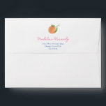 Italian Blue Tile Citrus Amore Bridal Shower Envelope<br><div class="desc">Envelope design with a hand painted blue and white tile liner (inspired by vintage Italian tiles) and the name/ return address in hot pink and cobalt blue. The design also features a simple single watercolor orange with leaves, hand painted by me. This design matches my boho wavy border / lemons...</div>