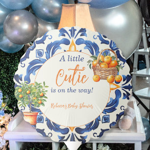 Italian Blue Tile Cutie Orange Citrus Baby Shower Balloon